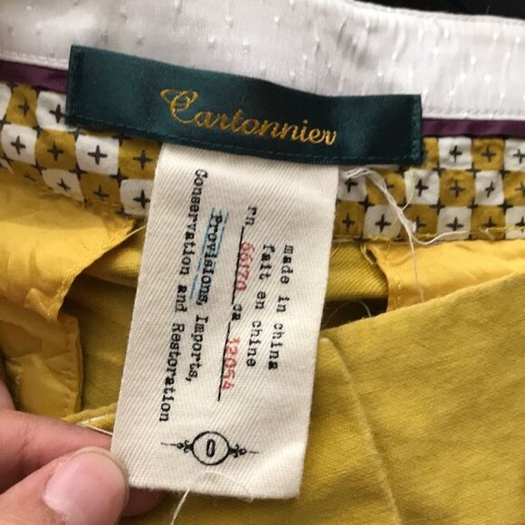 ‎Anthropologie mustard cuff pleated shorts - Picture 2 of 5